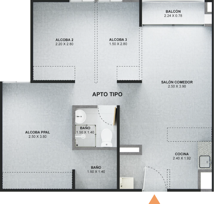 Apartamento obra gris